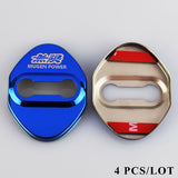 Blue Mugen Stainless Steel Door Lock Door Striker Buckle Lock Protective Cover Set - 4 pcs
