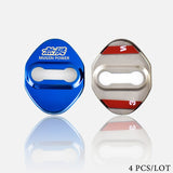 Blue Mugen Stainless Steel Door Lock Door Striker Buckle Lock Protective Cover Set - 4 pcs