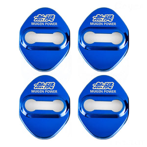 Blue Mugen Stainless Steel Door Lock Door Striker Buckle Lock Protective Cover Set - 4 pcs