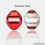 Red Mugen Stainless Steel Door Lock Door Striker Buckle Lock Protective Cover Set - 4 pcs