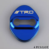 TRD Blue Stainless Steel Door Lock Door Striker Cover Set