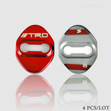 TRD Red Stainless Steel Door Lock Door Striker Cover Set