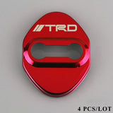 TRD Red Stainless Steel Door Lock Door Striker Cover Set