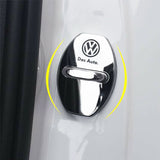 Silver Volkswagen VW Stainless Steel Door Lock Door Striker Buckle Lock Protective Cover Set - 4 pcs