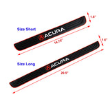 Acura Set Car Door Scuff Sill Rubber Cover Panel Step 4PCS Red Border Protector with Seat Belt Covers