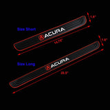 Acura Set 4PCS Rubber Car Door Scuff Sill Panel Step Protector with Tire Wheel Valves Dust Stem Air Caps Keychain