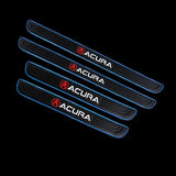 4PCS For Acura Blue Border Rubber Car Door Scuff Sill Cover Panel Step Protector