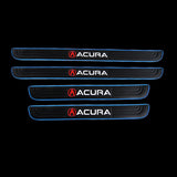 Acura Set Car Door Scuff Sill Rubber Cover Panel Step 4PCS Blue Border Protector with Seat Belt Covers