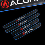Acura Set Car Door Scuff Sill Rubber Cover Panel Step 4PCS Blue Border Protector with Seat Belt Covers