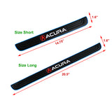 Acura Set 4PCS Car Door Rubber Scuff Sill Panel Step Protector with Tire Wheel Valves Dust Stem Air Caps Keychain