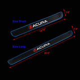 4PCS For Acura Blue Border Rubber Car Door Scuff Sill Cover Panel Step Protector