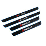 Acura Set 4PCS Car Door Rubber Scuff Sill Panel Step Protector with Tire Wheel Valves Dust Stem Air Caps Keychain