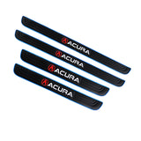 Acura Set 4PCS Car Door Rubber Scuff Sill Panel Step Protector with Tire Wheel Valves Dust Stem Air Caps Keychain