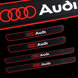 For Audi Red Border Rubber Car Door Scuff Sill Cover Panel Step Protector 4pcs
