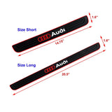 Audi Set 4PCS Car Door Rubber Scuff Sill Panel Step Protector with Keychain Wheel Tire Valves Dust Stem Air Caps