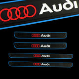 Audi Set Car Door 4PCS Rubber Scuff Sill Panel Step Protector with Keychain Wheel Tire Valves Dust Stem Air Caps