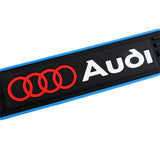 Audi Set Car Door 4PCS Rubber Scuff Sill Panel Step Protector with Wheel Tire Valves Dust Stem Air Caps Keychain