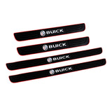BUICK Set Car Door 4PCS Rubber Scuff Sill Panel Step Protector with Tire Wheel Valves Dust Stem Air Caps Keychain