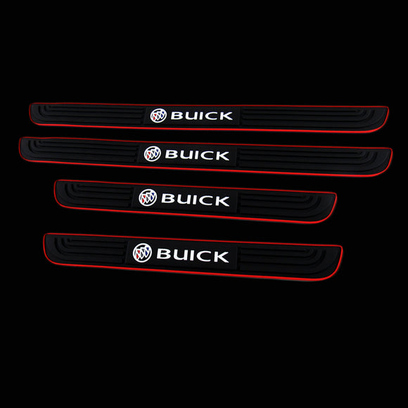 For Buick 4PCS Red Border Rubber Car Door Scuff Sill Cover Panel Step Protector