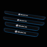 BUICK Set Car Door 4PCS Rubber Scuff Sill Panel Step Protector with Wheel Tire Valves Dust Stem Air Caps Keychain