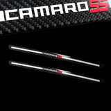 For CAMARO SS Carbon Fiber Car Door Welcome Plate Sill Scuff Cover Panel Sticker 2PCS Set