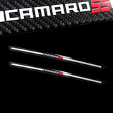 For CAMARO SS Carbon Fiber Car Door Welcome Plate Sill Scuff Cover Panel Sticker with LED Grill Emblem 3PCS Set