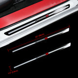 For CAMARO SS Carbon Fiber Car Door Welcome Plate Sill Scuff Cover Panel Sticker with LED Grill Emblem 3PCS Set