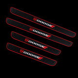For DODGE 4PCS Red Border Rubber Car Door Scuff Sill Cover Panel Step Protector