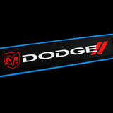 DODGE Set Car Door Rubber Scuff Sill Panel 4PCS Step Protector with Wheel Tire Valves Dust Stem Air Caps Keychain