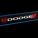 DODGE Set Car Door Rubber Scuff Sill Panel 4PCS Step Protector with Tire Wheel Valves Dust Stem Air Caps Keychain
