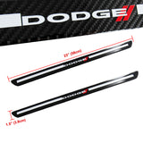 DODGE Set Carbon Car Door Scuff Sill Panel 2PCS Step Protector with Keychain Wheel Tire Valves Dust Stem Air Caps