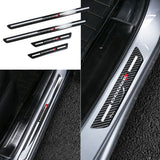 For Dodge Carbon Fiber Car Door Welcome Plate Sill Scuff Cover Decal Sticker 4pc Set