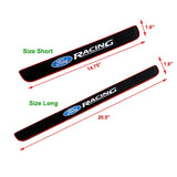 Ford Racing Set Car Door 4PCS Rubber Scuff Sill Panel Step Protector with Keychain Wheel Tire Valves Dust Stem Air Caps