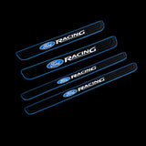 For Ford Racing Blue trimmed Door Sill Scuff Panel Cover Decal Protector 3D Anti Scratch 4PCS