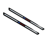 For Ford Carbon Fiber Car Front Door Welcome Plate Sill Scuff Cover Panel Sticker 2PCS Set