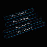 For Jaguar 4PCS Set Car Door Scuff Sill Cover Panel Step Protector Black Rubber