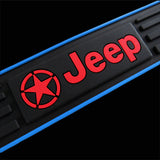 For Jeep 4PCS Blue Border Rubber Car Door Scuff Sill Cover Panel Step Protector