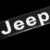 For JEEP Carbon Fiber Car Front Door Welcome Plate Sill Scuff Cover Panel Sticker 2pc Set