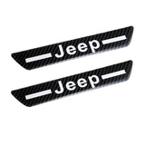Jeep Carbon Car Door Welcome Plate Sill Scuff Cover Decal Sticker 4PCS Set with LED Coaster