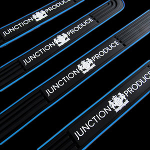 Junction Produce 4PC Blue Rubber Car Door Scuff Sill Cover Panel Step Protector