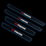 For Mazda Blue trimmed Car Door Scuff Sill Cover Panel Step Rubber Protector NEW 4PCS