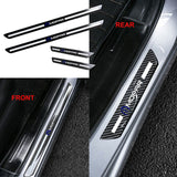 Mopar Carbon Car Door Welcome Plate Sill Scuff Cover Decal Sticker 4PCS Set with Seat Belt Covers