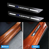 Mopar Carbon Car Door Welcome Plate Sill Scuff Cover Decal Sticker 4PCS Set with Seat Belt Covers