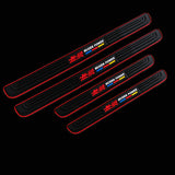 JDM MUGEN Red Border Rubber Car Door Scuff Sill Cover Panel Step Protector 4pcs