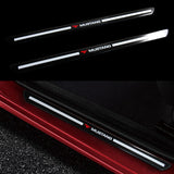 For Mustang Carbon Fiber Car Door Welcome Plate Sill Scuff Cover Decal Sticker 4pc Set