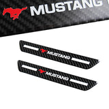 Mustang Carbon Fiber Car Door Welcome Plate Sill Scuff Cover Panel Sticker 4PC Set with LED Coaster