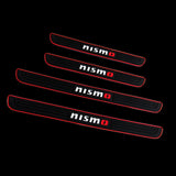 For JDM Nismo Red Trimmed Rubber Car Door Scuff Sill Cover Panel Step Protector 4PCS Set