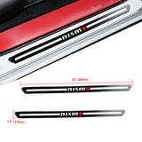 JDM Nismo Carbon Fiber Car Front Door Welcome Plate Sill Scuff Cover Decal Sticker 2pcs Set