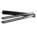 JDM Nismo Carbon Fiber Car Front Door Welcome Plate Sill Scuff Cover Decal Sticker 2pcs Set