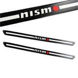 JDM Nismo Carbon Fiber Car Front Door Welcome Plate Sill Scuff Cover Decal Sticker 2pcs Set